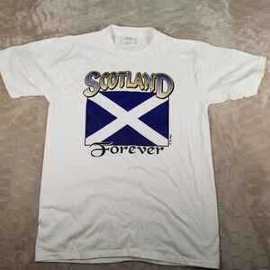 VTG Scotland Forever Flag Shirt Sz Lg USA Made DS Deadstock Travel Destination